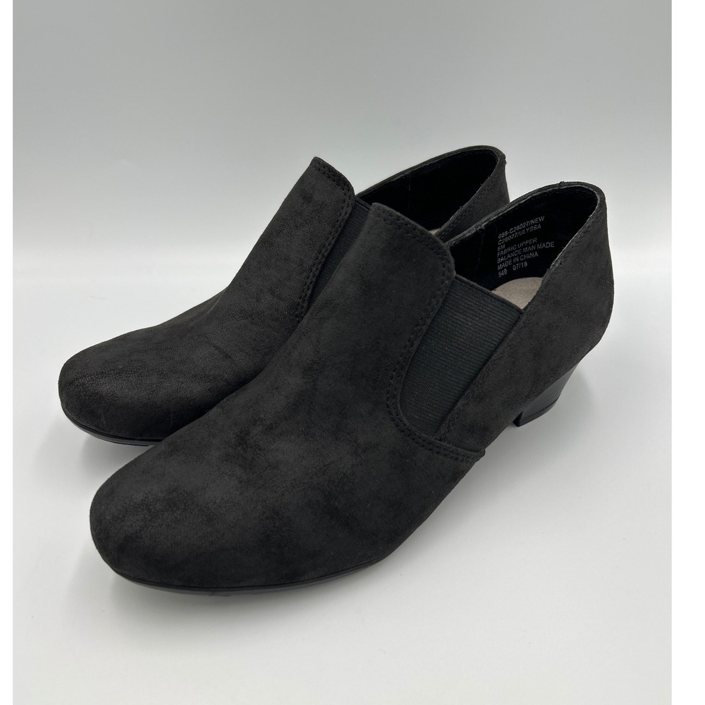 Cliffs by White Mountain Alyssa Black Slip On Fabric Booties Womens 8 C23027